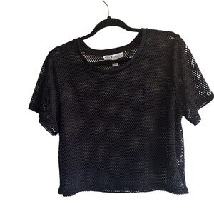 Black Mesh Crop Top football jersey shirt top XL
